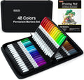Shuttle Art Permanent Markers, 48 Colors Fine Point, Wood and Stone, Gift by ShuttleArt
