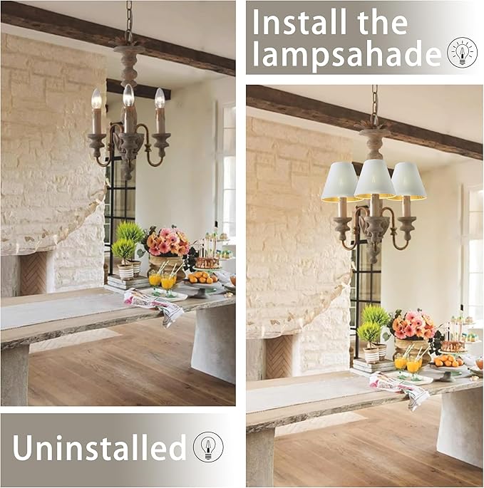 TAaMTYH small lamp shade chandelier shades set of 3，Fabric Lampshade - Image 8
