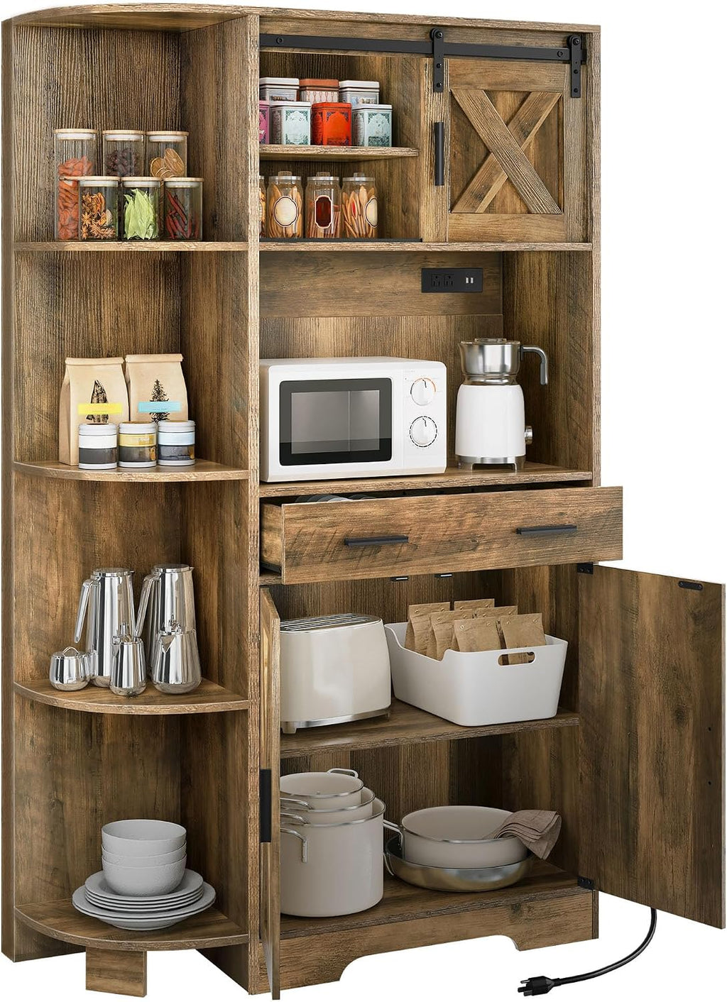 yitahome 67" farmhouse pantry with power outlet &, package contents