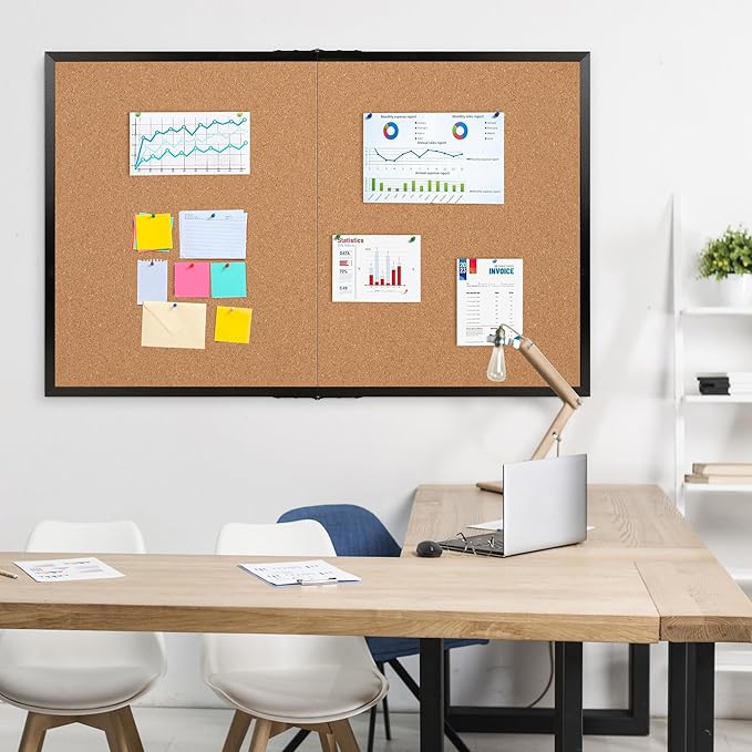 Board2by Extra Large Cork Bulletin Board 60" X 36", Foldable Notice Pin Board - Image 8