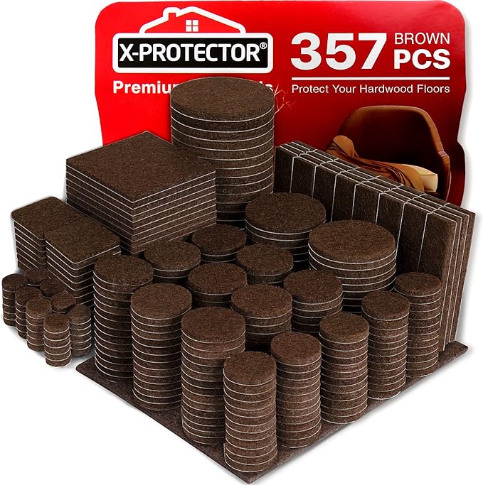 X-PROTECTOR 357 pcs Premium Huge Pack Felt Furniture Pads! Quantity of by X-Protector