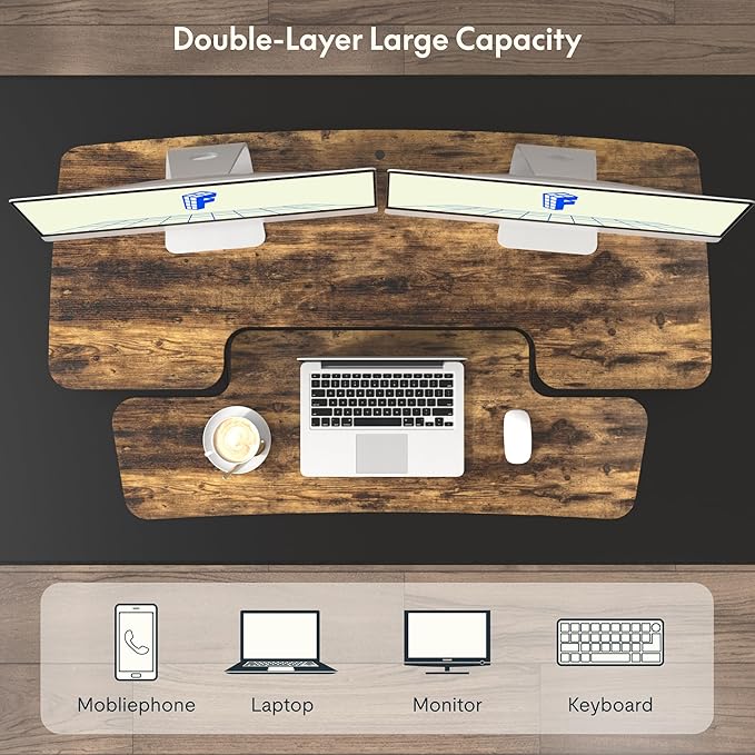 FLEXISPOT FLXISPOT 42-inch Standing Desk Converter, Sit to Stand Dual Monitor - Image 5