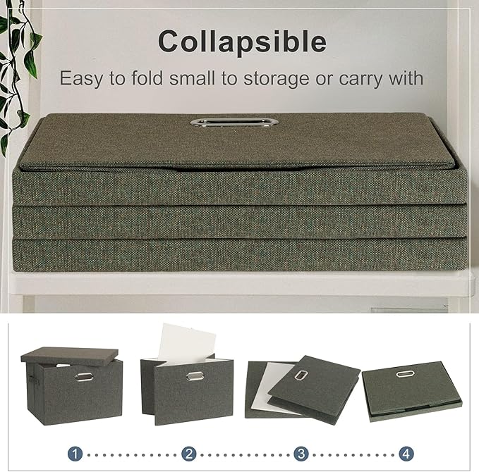 Graciadeco Large 17" 36 Quart Collapsible Stackable Storage Bins - Image 4