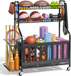 kitsure sports equipment organizer with wheels, garage ball, main product view