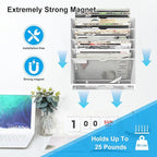 KZWKRG 6 Tier Magnetic File Holder, Large Capacity Mesh Hanging Wall Organizer - Image 2