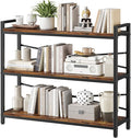 3 Tier Bookshelf 39.37" Width, Long Industrial Bookcase, Vintage Farmhouse by Homeiju