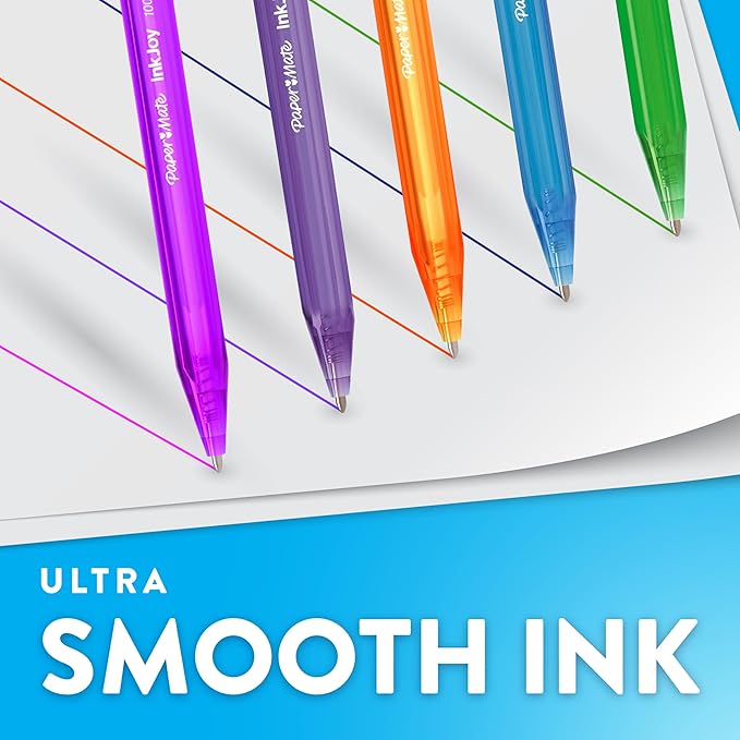Paper Mate InkJoy 100RT Retractable Ballpoint Pens, Medium Point, Colorful - Image 2