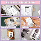 Thermal Sticker Paper Compatible with Phomemo Printer Paper M02/M02 Pro/M02S/P2S/M03/M04S/T02 Mini Sticker Printer- 50mm x 3.5m, 3 Rolls White 2-Year Adhesive Label for Photo,Image,Texts,Notes