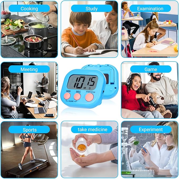 Mwellewm 24 Pcs Digital Timers for Classroom Kitchen Timers for Cooking Small - Image 8