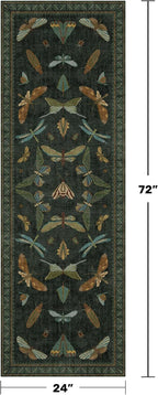 hazo haus washable insect 2x6 runner rug for shown in use