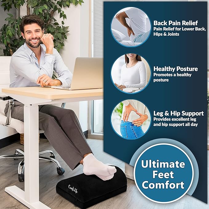 ComfiLife Foot Rest for Under Desk at Work – Adjustable Desk FootRest for - Image 3
