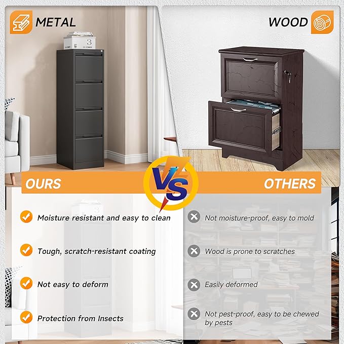 Bestoo 4-Drawer File Cabinet - Image 5