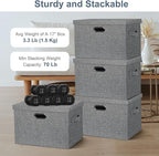Graciadeco Large 17" 36 Quart Collapsible Stackable Storage Bins - Image 3