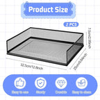 2 Pack Stackable Letter Tray, Wire Mesh Desk File Organizer Metal Desktop Paper - Image 5