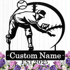 Personalized Baseball Metal Sign Custom Baseball Signs Wall Art, Custom Name by HengMeiZiK