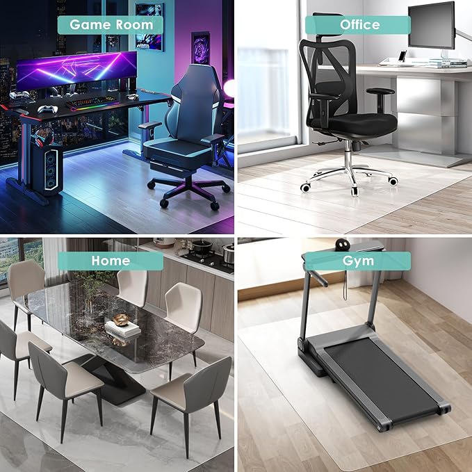 Vicwe Office Chair Mat for Hard Floor, Easy Glide for Chairs - Image 6