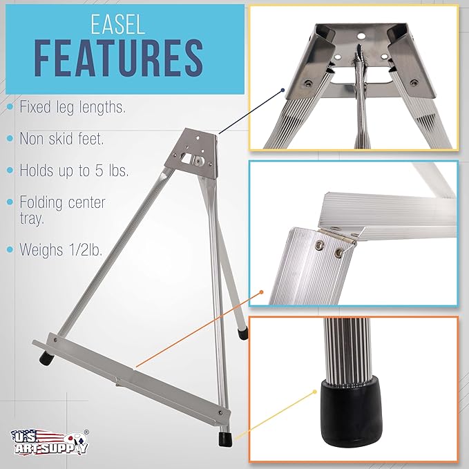 U.S. Art Supply 15" High Aluminum Tabletop Display Easel - Image 3