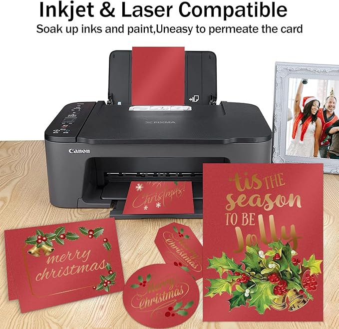 100 Sheets Red Shimmer Cardstock 8.5 x 11 Red Paper, Goefun 80lb Card Stock - Image 4