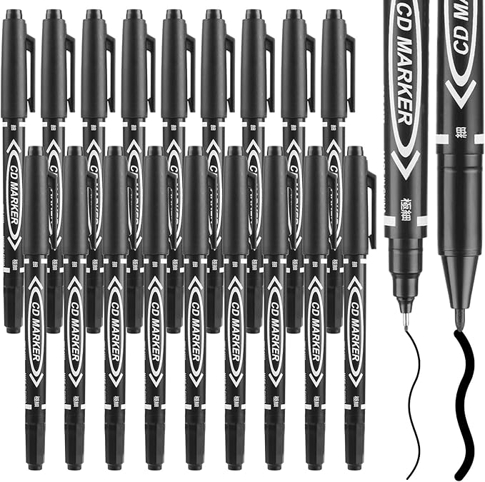 Sibba 20 PCS Dual-Tip Black Drawing Pens 0.5/1mm Bold & Fine Paint Markers - Image 8