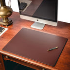 Dacasso 24" x 19" Chocolate Brown Leatherette Luxury Desk Mat Blotter w/Out - Image 2