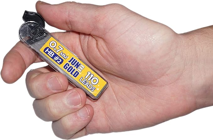 June Gold 1320 Pieces, 0.7 mm HB #2 Lead Refills, 12 Dispensers, 110 Pieces Per - Image 2