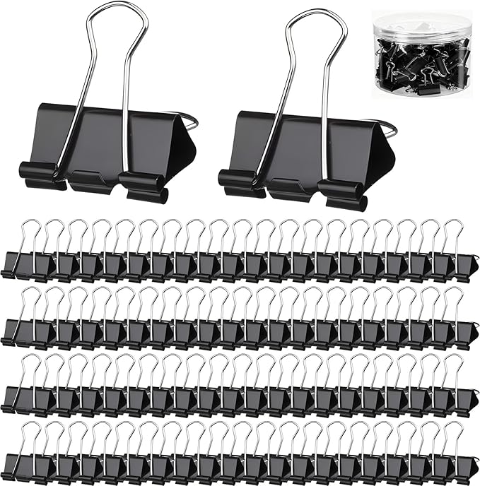 360 PCS Binder Clips Small – Mini Black Metal Paper Clamps, 0.6in/15mm Binder by Unknown