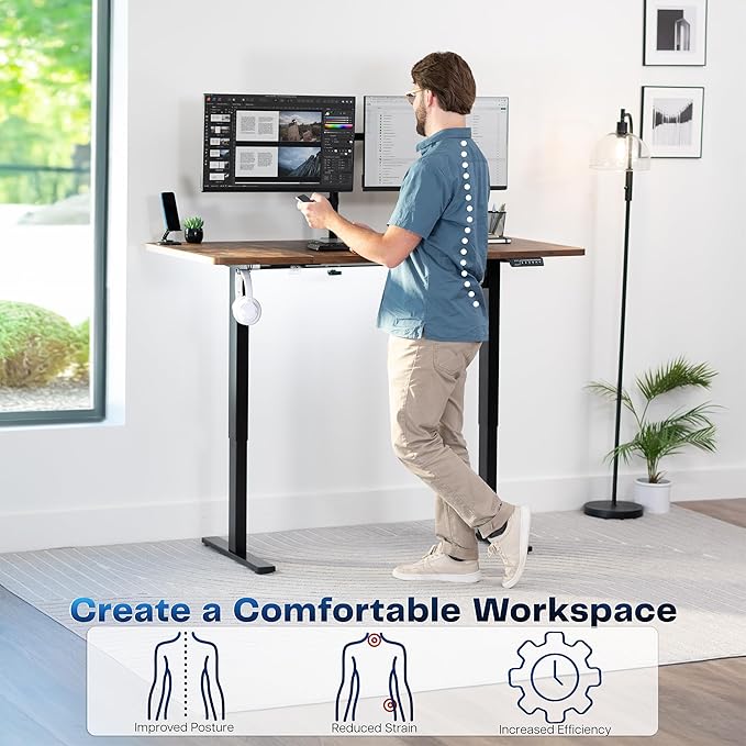 VIVO Electric 60 x 30 in Standing Desk, Memory Height Adjustment, 1B Series - Image 4