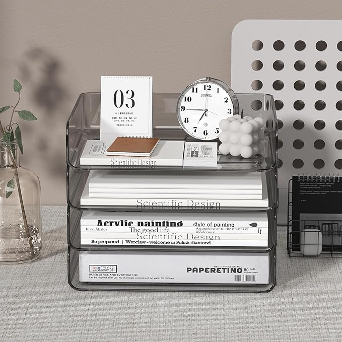 FANXIYQ 4-Tier Acrylic Paper Tray Organizer - Image 4