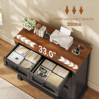sedeta 4 drawers file cabinet, 33" farmhouse filing showing dimensions