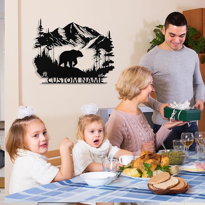 Custom Bear Metal Sign, Custom Bear Metal Wall Art Decor, Personalized Last - Image 3