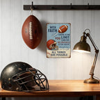 With Faith Football Metal Sign – Vintage Christian Sports Wall Art - Image 4