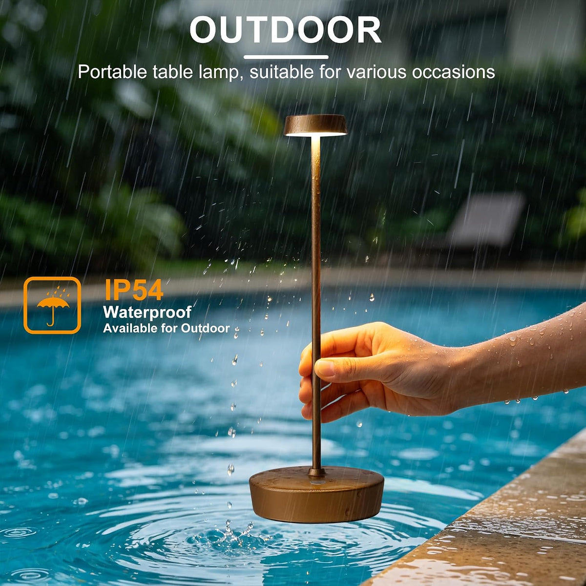 LED Cordless Table Lamp Rechargeable,Battery Powered Outdoor Lights