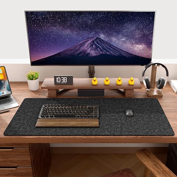 Auhoahsil Felt Desk Mat, Minimalist Large Mouse Pad XXL 35.5 x 15.7 in - Image 7