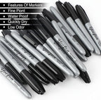 Yocfon Permanent Markers Bulk, Fine Tip, Waterproof Markers, Works On Plastic - Image 4