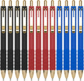 Linbsunne Ballpoint Pens Medium Point 1mm Pen with Super Soft Grip Ball Point Pen for Men Women Retractable Pens (Blue Ink+Black Ink+Red Ink)