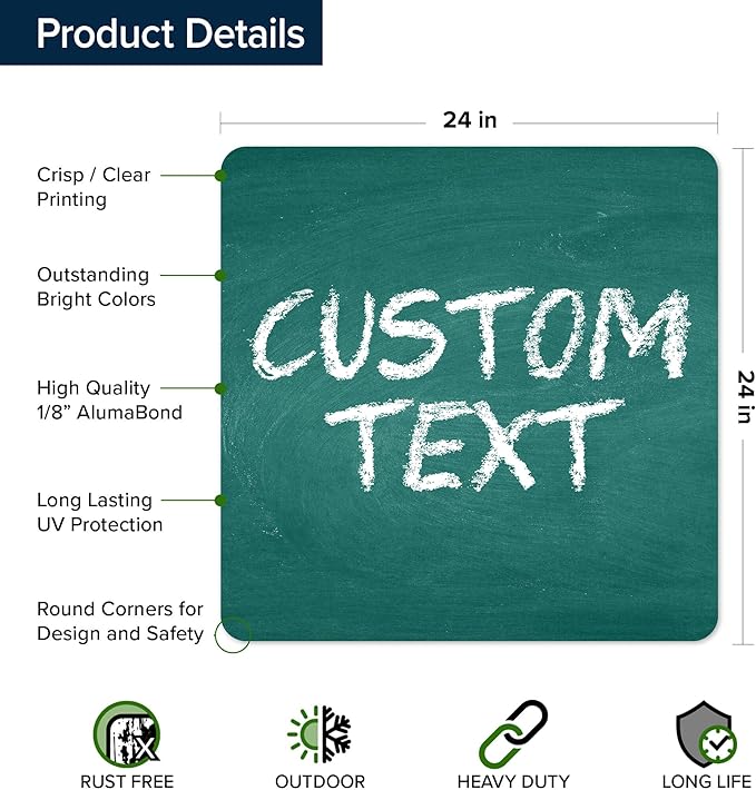 Custom Sign, Custom Street Sign, 11 Font Colors, 13 Font Styles, 4 Hole Options - Image 6