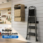 expandable folding chair storage racks wall mount, 11.4"–15.7" showing dimensions