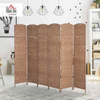 HOMCOM Room Divider, 6 Panel Folding Privacy Screen, 6FT Tall Portable Wicker - Image 2