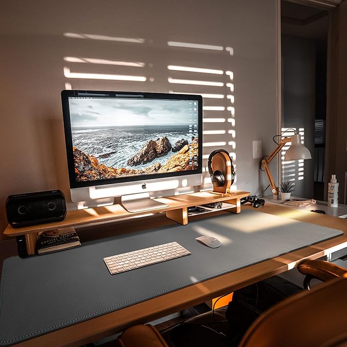 CENNBIE Desk Mat Pad Blotter Protector 47.2" x 19.6", PU Leather Desk Mat - Image 4