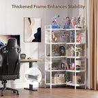 5 Tier Corner Bookshelf, Reversible Corner Shelf, Industrial Wooden Display - Image 7