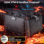 Fireproof File Organizer with Lock, Hard-Shell Case Fireproof Document Box with - Image 2