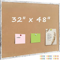Cork Bulletin Board, 48 X 32 Inches White Framed Message Vision Board, Large by Unknown