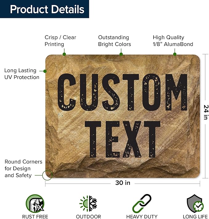 Custom Sign, Custom Street Sign, 11 Font Colors, 13 Font Styles, 4 Hole Options - Image 6