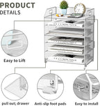 6 Tier Desk Organizer, Heavy-Duty Thick Metal Letter Tray Organizer, Large - Image 3