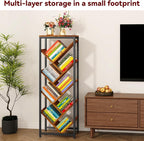 IBUYKE 9 Tier Tree Bookshelf, Floor Standing Wood Bookshelf - Image 6