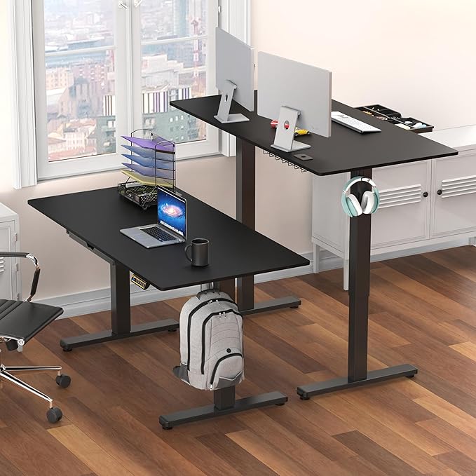 SHW 55 x 28 Inches Electric Height Adjustable Standing Desk - Image 2