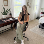 Mid Century Modern Desk Chair, Faux Leather Office Chair with Walnut Finish | Ergonomic Curved Back, Bentwood Frame, 360° Swivel & Rocking Function, Height Adjustable 19"-23", Support Up to 350 lbs