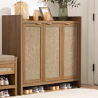 sicotas shoe storage cabinet, 30 pairs rattan shoe, close-up detail