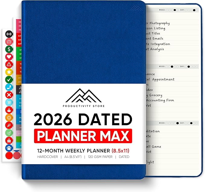 Dated, 2026 Planner, 8.5" x 11" by PRODUCTIVITYSTORE