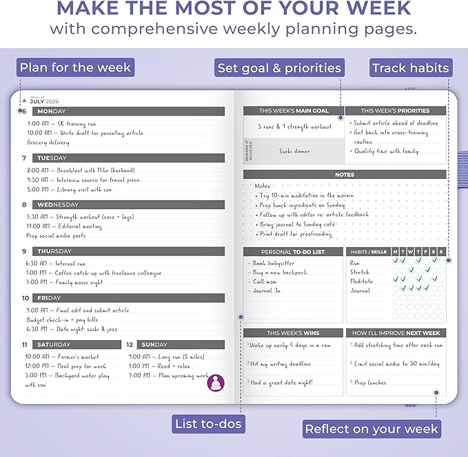 Clever Fox Dated Planner 2026-2027 – Weekly Life Planner Notebook - Image 6